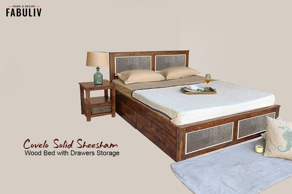 wooden storage bed pullout storage