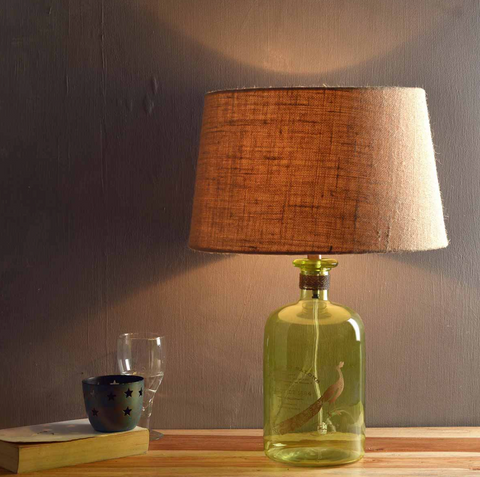 glass bottle table lamp