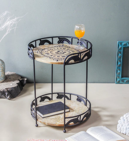Black End Table - Tiered side table