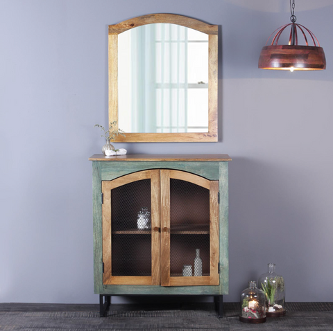 Solid Wood Cabinet and Mirror for entryway decor