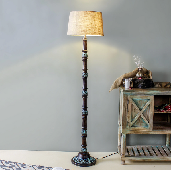 wooden floor lamp