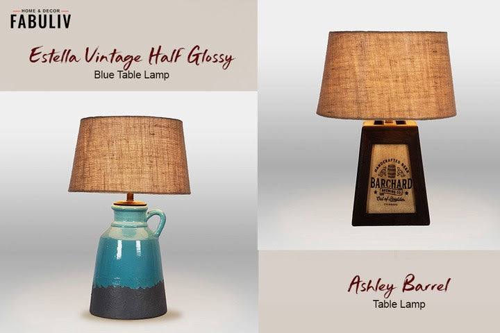 jute soft furnishings - table lamp