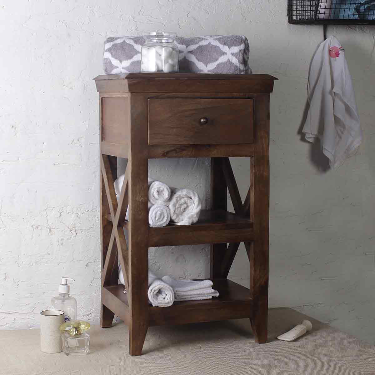 bathroom floor shelf