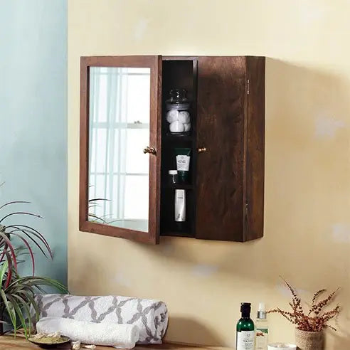 wood bathroom mirror cabinet