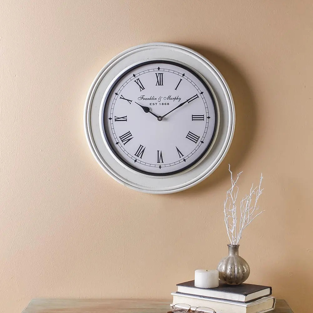 Everdene White 15 Wall Clock Online Table Clock Online Fabuliv