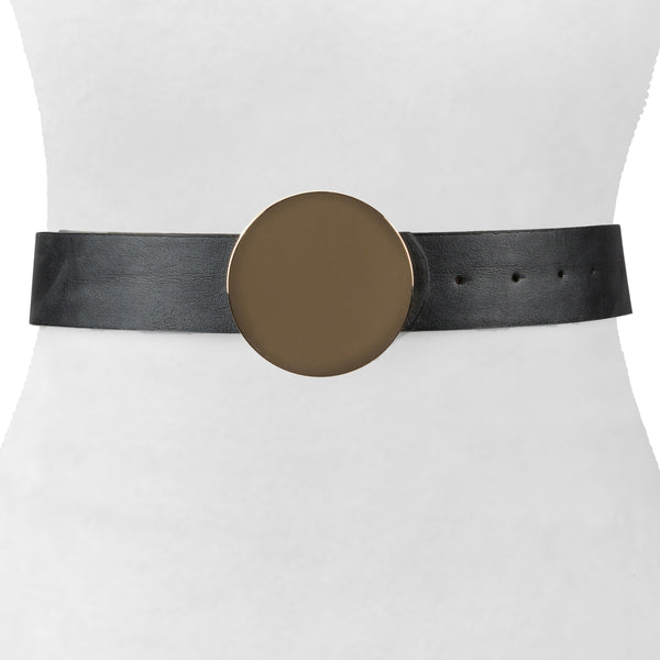 Belt with round buckle