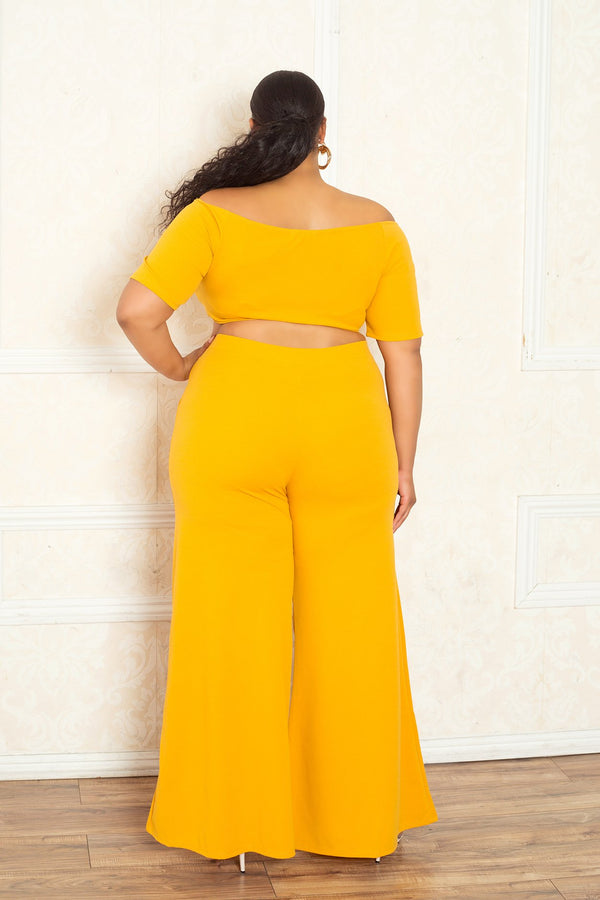 mustard yellow plus size pants