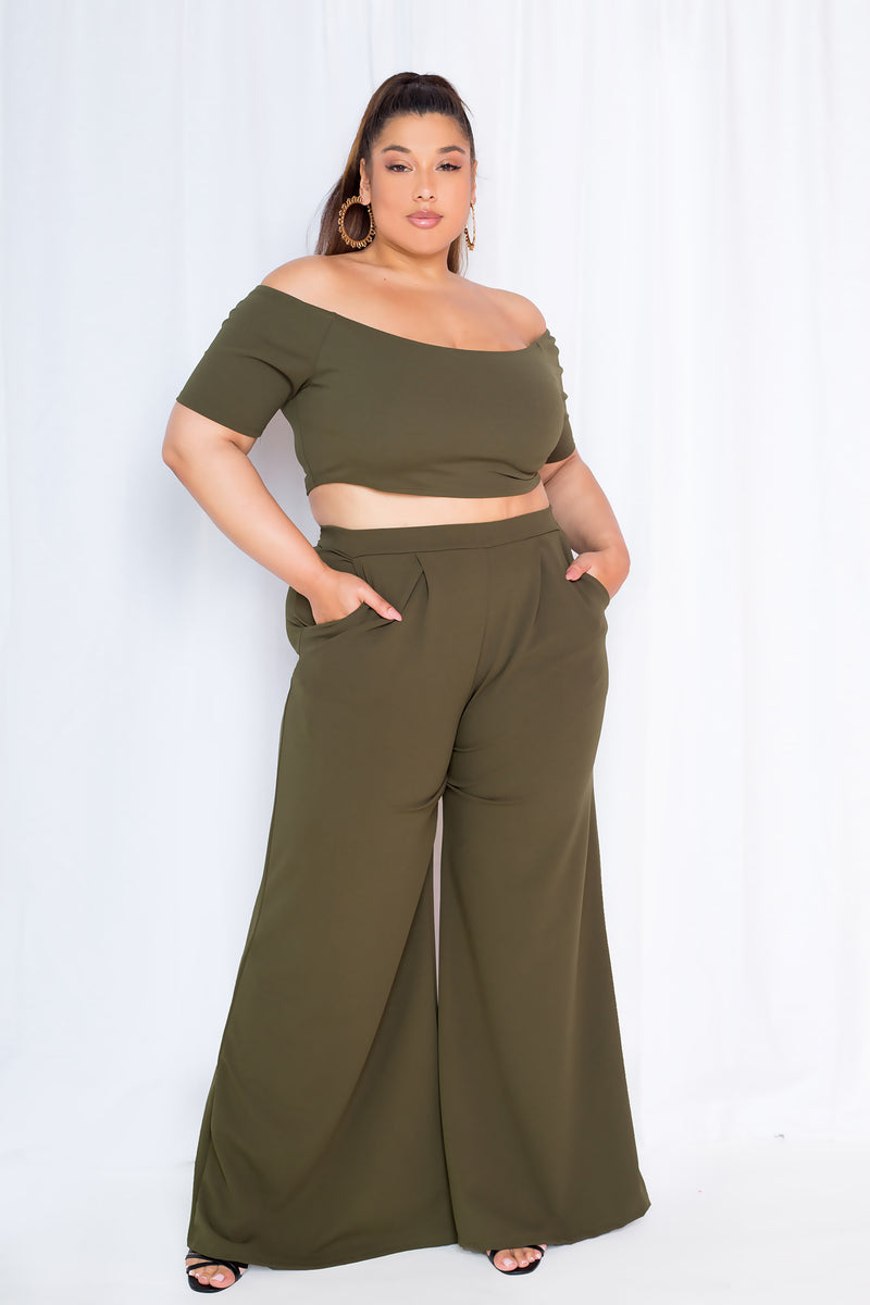 olive plus size pants