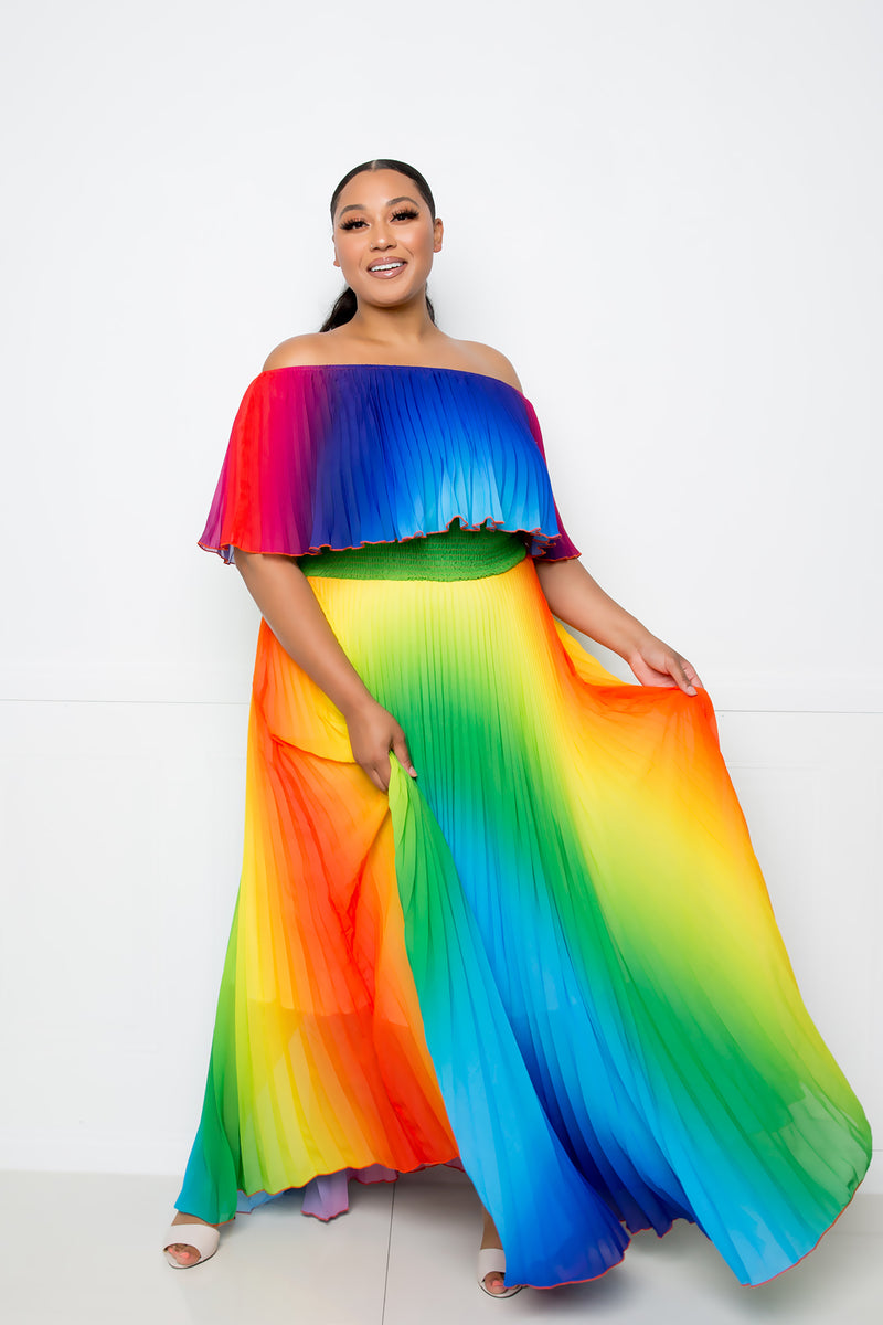 rainbow plus size maxi dresses