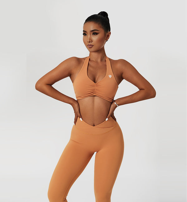 Twisted Halter Neck Active Nylon Sport Bra – KesleyBoutique