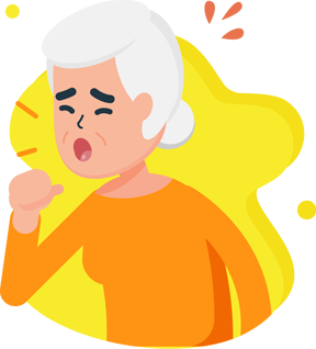 A coughing woman