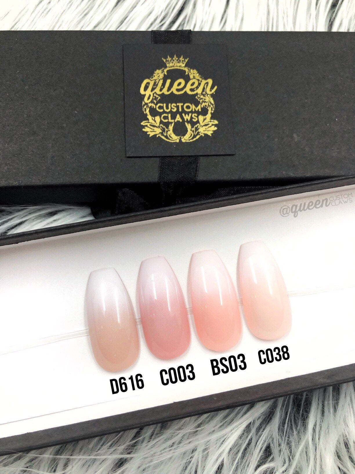 Baby Boomer French Ombre Press On Nails Queen Custom Claws