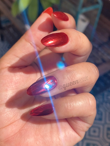 Jem hologram gem and chrome press on nails