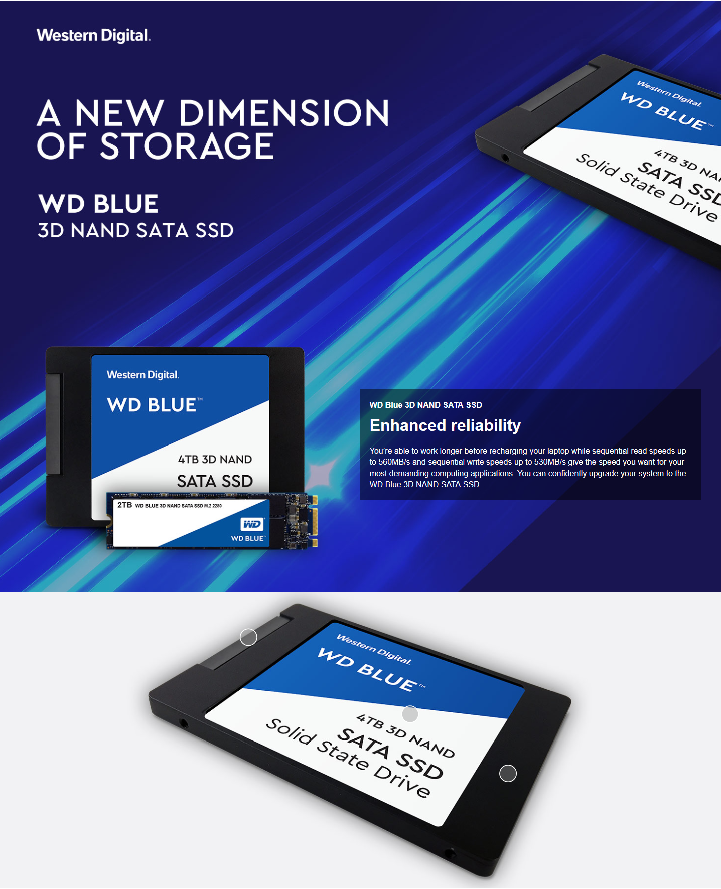 WD Blue Disque SSD interne 500 Go 2.5″ 3D (WDS500G2B0A)