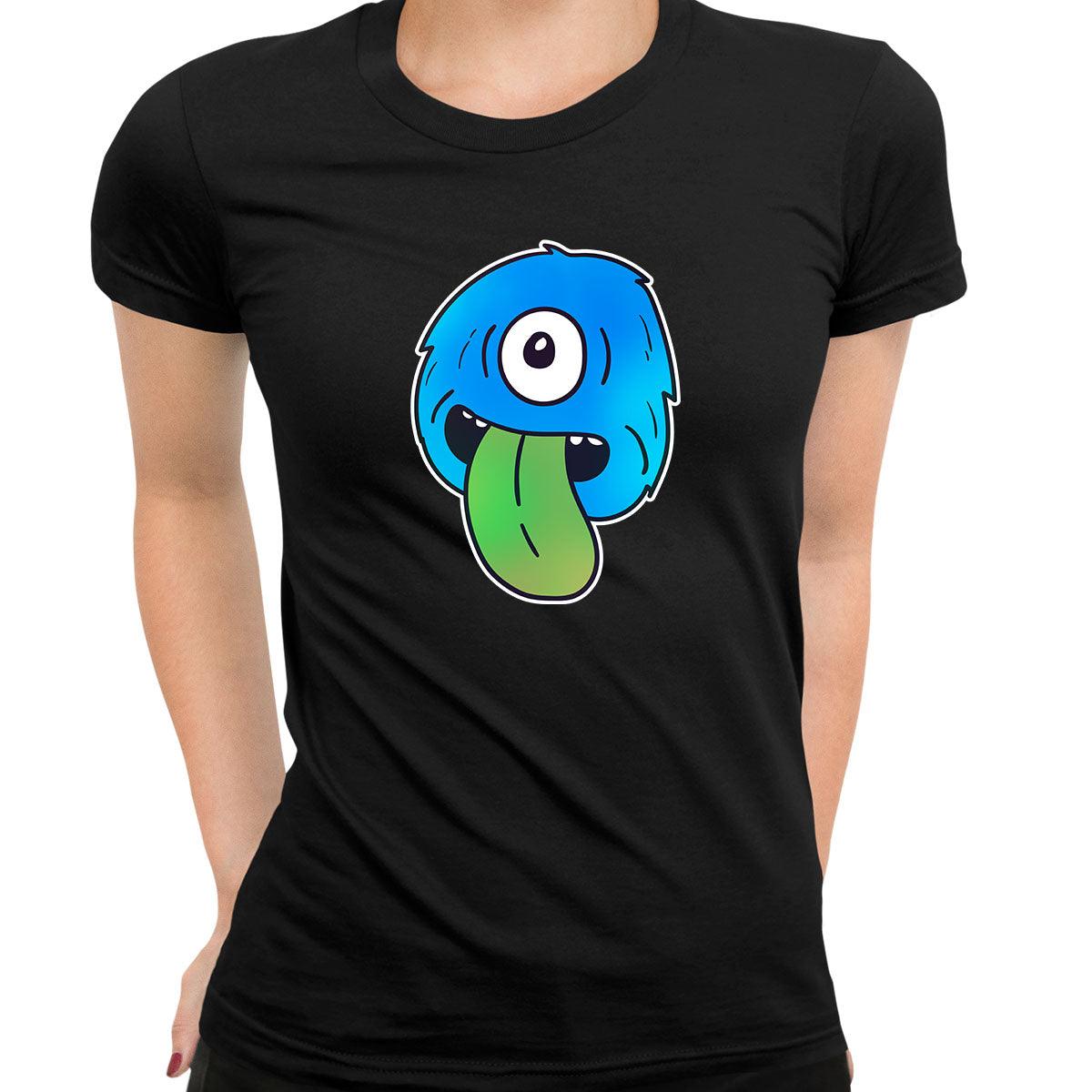 Cookie Monster Scary Eye Funny Gift Drawing Printed T-Shirt for Women - Kuzi Tees