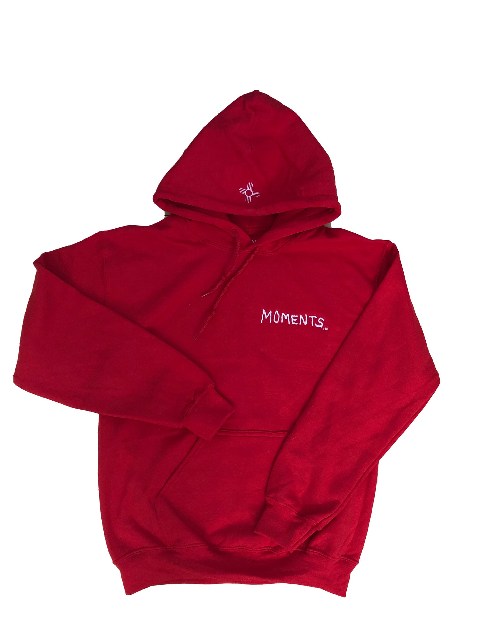 red embroidered hoodie