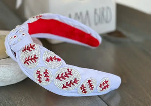 Baseball Top Knot Headband - Vaqueras Boutique