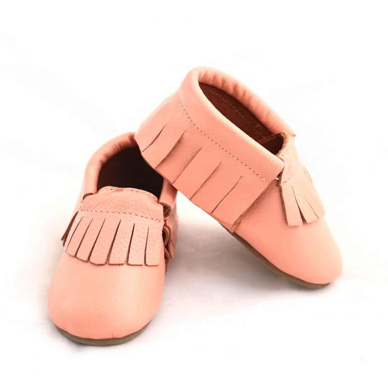 blush pink baby shoes