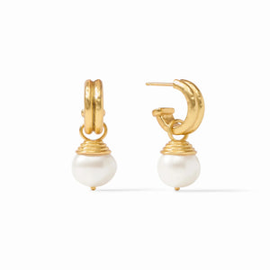 Astor Pearl & Hoop Charm Earring - Pearl - OS - Talulah Belle