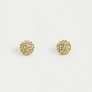 Small Pave Ball Stud Earrings - White CZ - Talulah Belle
