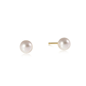 Classic 6mm PearlStud Earrings - Gold - Talulah Belle