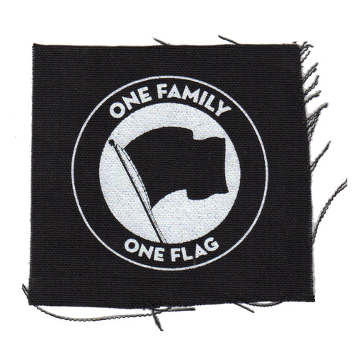 Pirates Press Records - One Family One Flag - Black - Patch - Cloth - Screenprinted - 4" x 4"