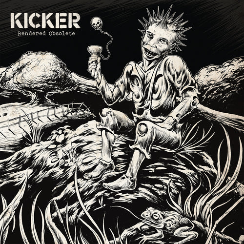 Kicker - Rendered Obsolete Black, White, & Milky Clear Asidebside Tri-Color Blend Vinyl LP