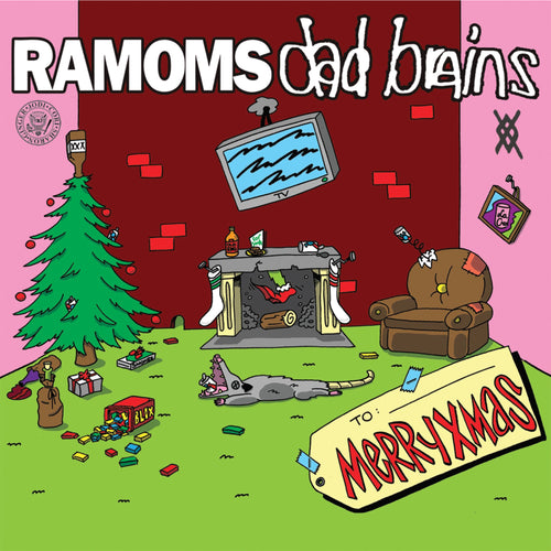 Dad Brains / Ramoms - MERRYXMAS Split Green W/ Red & White Splatter Vinyl 7"