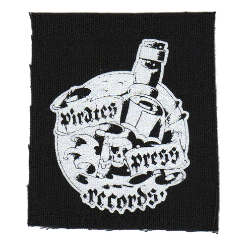 Pirates Press Records - Bottle - Black - Patch - Cloth - Screenprinted - 4" x 4"