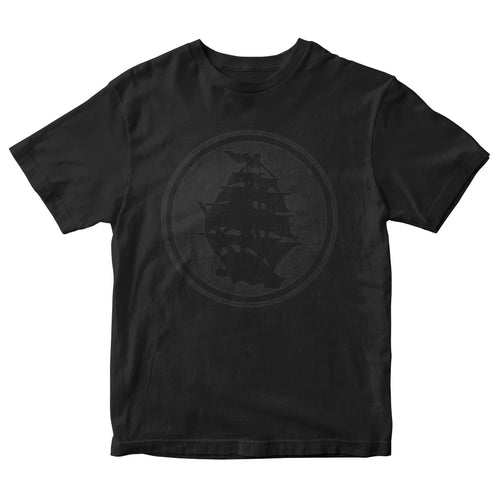 Pirates Press - Circle Logo - Black on Black - T-Shirt