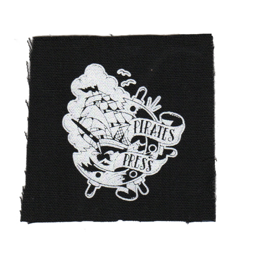 Pirates Press - Tattoo Ship - Black - Patch - Cloth - Screenprinted - 4" x 4"