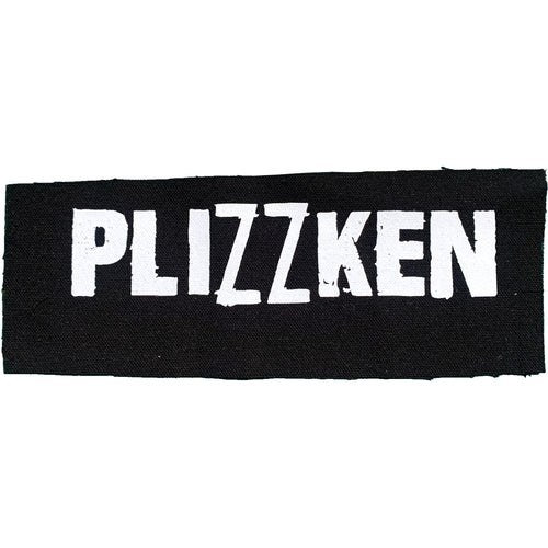 Plizzken - Text Logo - Black - Patch - Cloth - Screenprinted - 3" x 8"