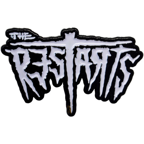 The Restarts - Logo - White on Black - 1.5” Enamel Pin