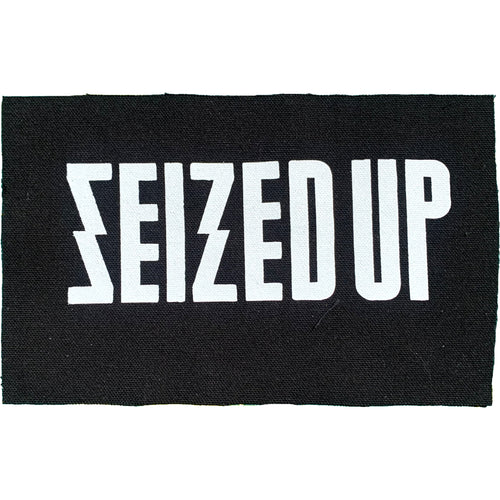 Seized Up - Text Logo - Black - Patch - Cloth - Screenprinted - 3.5" x 7"