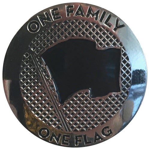Pirates Press Records - One Family. One Flag - 1" Silver Enamel 1"