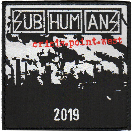 Subhumans - Crisis Point - Tour - West - Woven Patch - 4"x4"