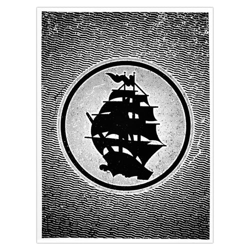 Pirates Press - Circle Logo - White (Glow In The Dark) - Screenprinted Poster W/ Poster Tube