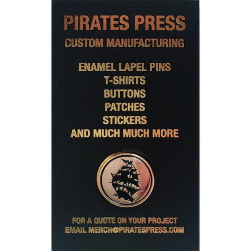 Pirates Press - Circle Logo - .75" Gold Enamel Pin w/ Backing