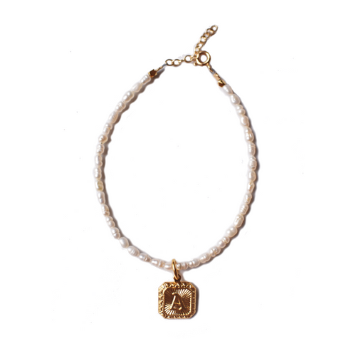 Venice Palmer Charm Pearl Bracelet