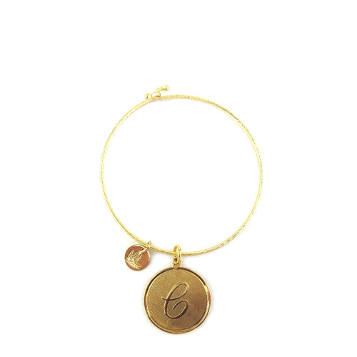 Moon and Lola - Savannah Bangle with medium initial charm