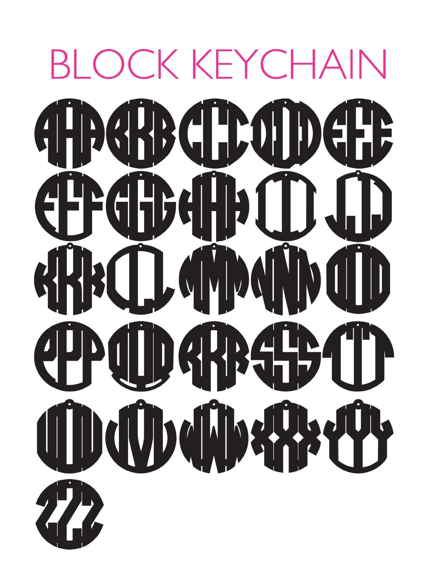 Sample "NBL" Nice Block Keychain