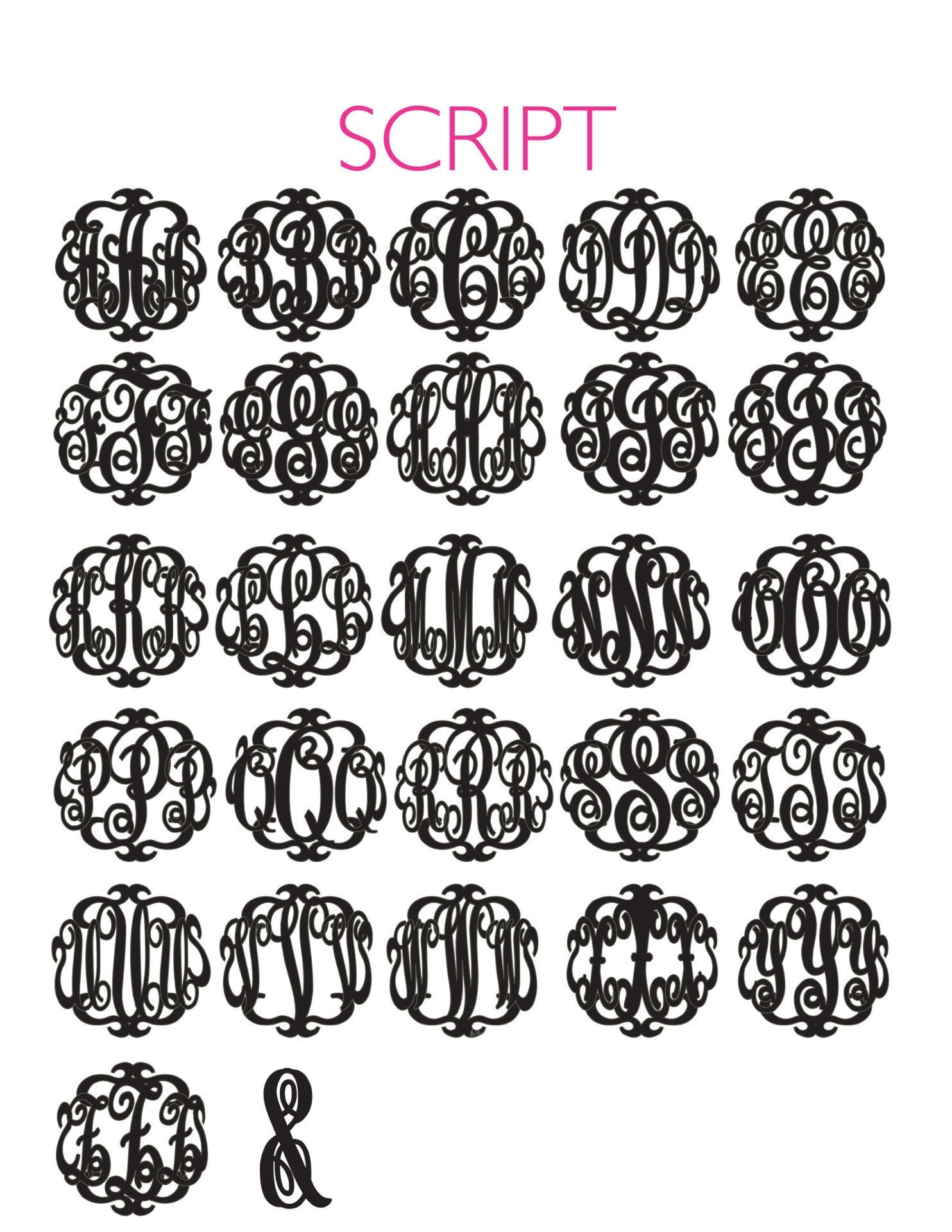 Sample "MEF" Paris Monogram Necklace