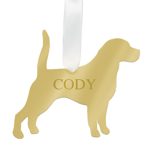 I found this at #edwardterrylandscape! - Personalized Beagle Ornament Mirrored Gold