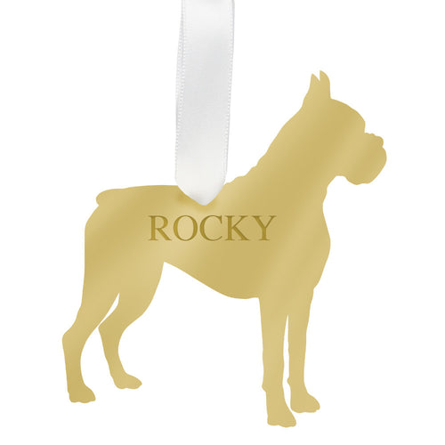 I found this at #edwardterrylandscape! - Personalized Boxer Ornament Mirrored Gold