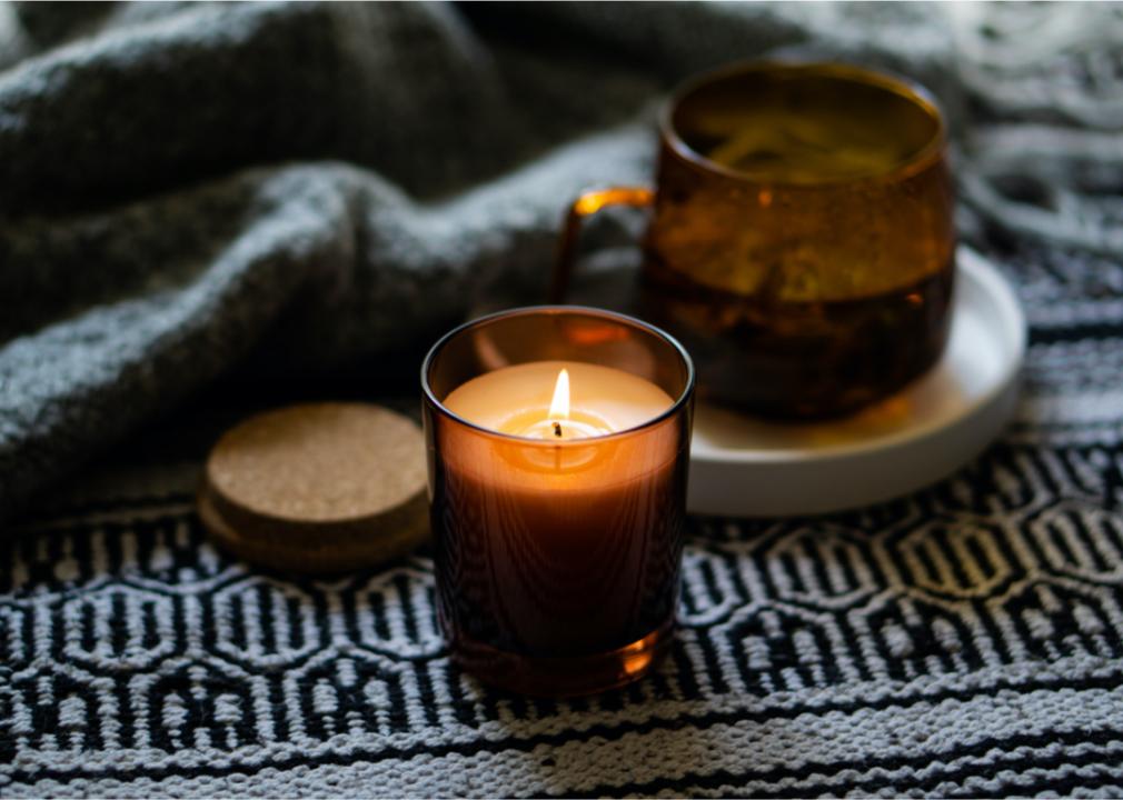 Candle lit. Moody candle light. Candle light for zen vibes. Zen vibes candle. Candles lit. Cozy winter candles.