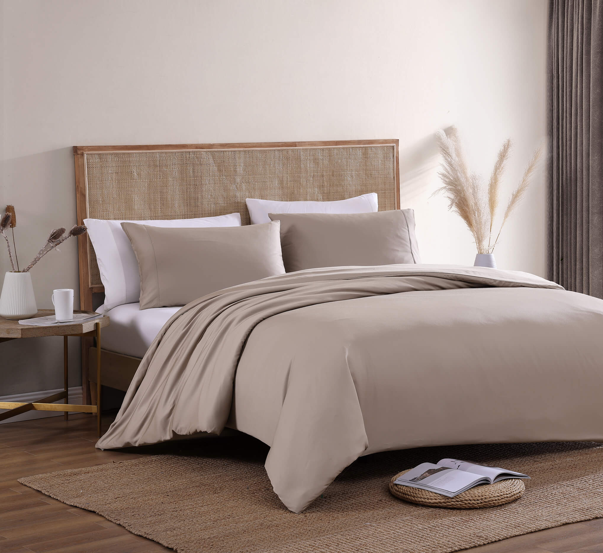 Duvet vs. Comforter. Sunday Citizen Premium Bamboo Duvet Cover in Taupe