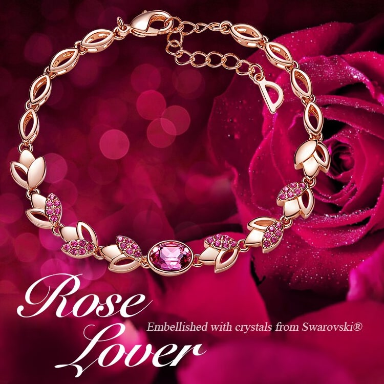 Bracelet femme or rose - Couleur rose - Avec coeur couleur or
