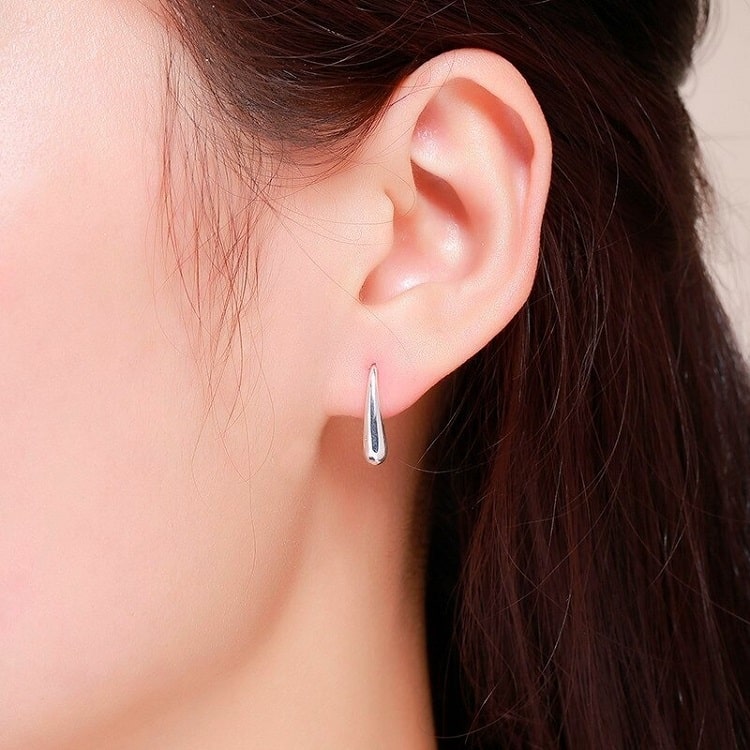 Boucles d'Oreilles Goutte d'Eau Argent & Oxyde - Naïades - Ocarat