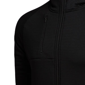 Polartec Fleece Hoodie, Black Grid 