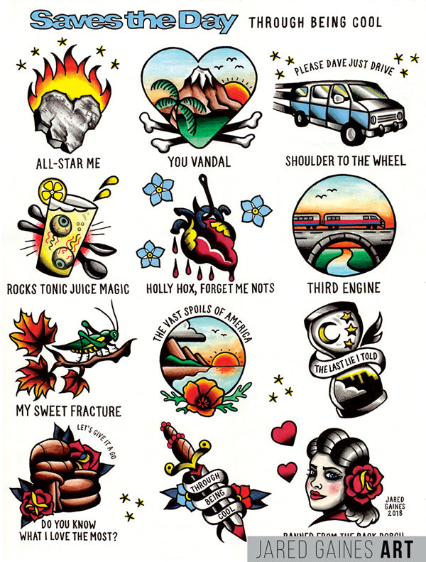 Saves the Day Tattoo Flash | Through Being Cool